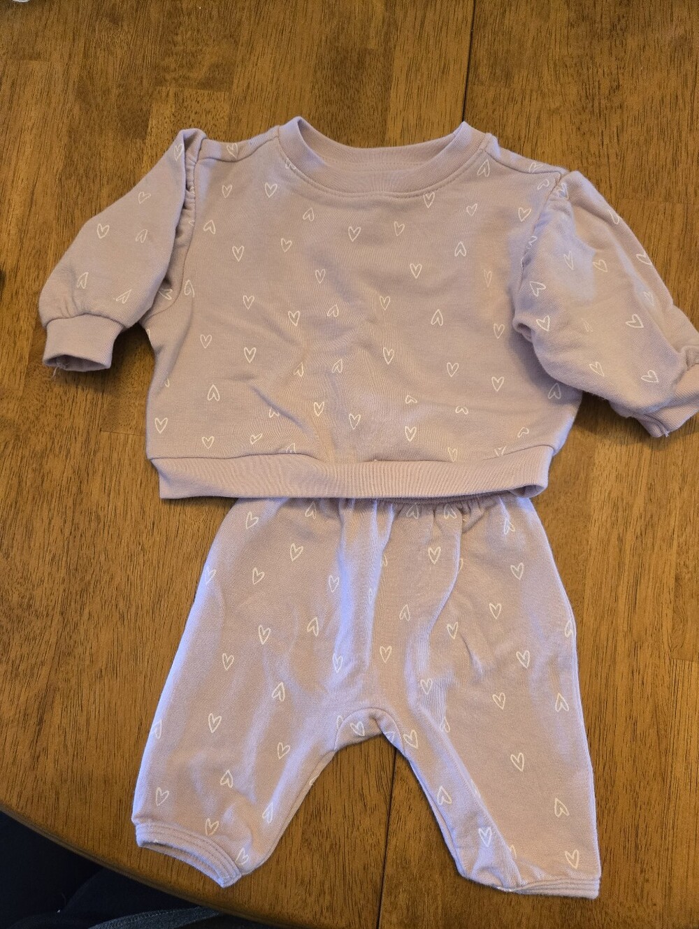 cloud island Lavender Heart Two-Piece Matching Set